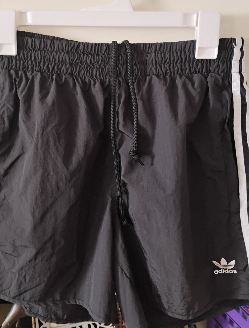 adidas Black and White Trefoil Logo Shorts
